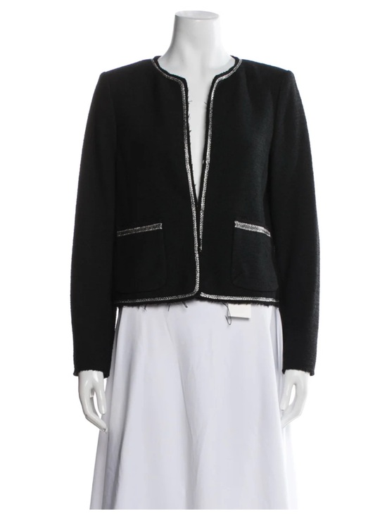 Rebecca Taylor Jackets & Blazers - Rebecca Taylor black cropped jacket with silver trim, size medium, worn once